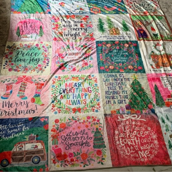 NATURAL LIFE Colorful Holiday Patchwork Blanket - Picture 2 of 2